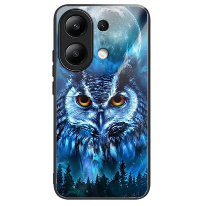 For Xiaomi Redmi Note 13 4G Phone Case Pattern Printed Tempered Glass Back Cover