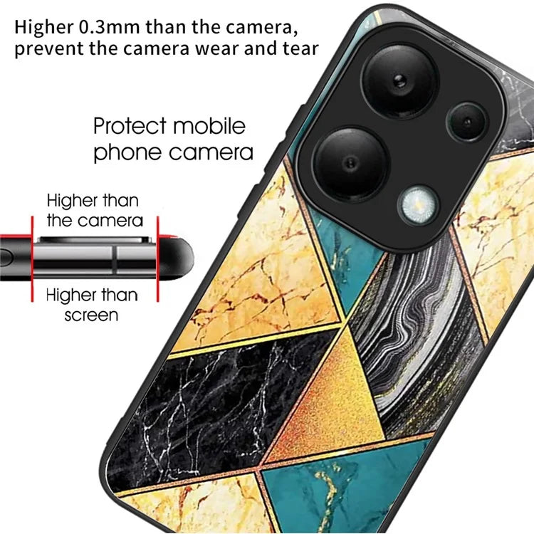 For Xiaomi Redmi Note 13 Pro 4G / Poco M6 Pro 4G Case Tempered Glass Pattern Phone Cover