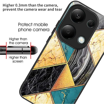 For Xiaomi Redmi Note 13 Pro 4G / Poco M6 Pro 4G Case Tempered Glass Pattern Phone Cover