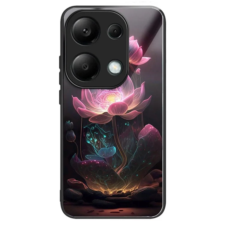 For Xiaomi Redmi Note 13 Pro 4G / Poco M6 Pro 4G Case Tempered Glass Pattern Phone Cover