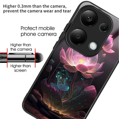 For Xiaomi Redmi Note 13 Pro 4G / Poco M6 Pro 4G Case Tempered Glass Pattern Phone Cover