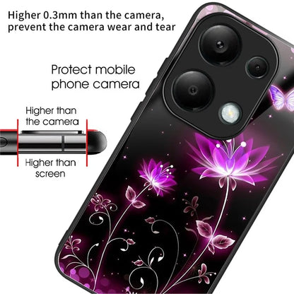 For Xiaomi Redmi Note 13 Pro 4G / Poco M6 Pro 4G Case Tempered Glass Pattern Phone Cover