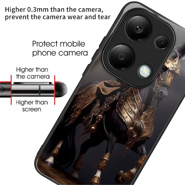 For Xiaomi Redmi Note 13 Pro 4G / Poco M6 Pro 4G Case Tempered Glass Pattern Phone Cover