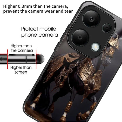 For Xiaomi Redmi Note 13 Pro 4G / Poco M6 Pro 4G Case Tempered Glass Pattern Phone Cover