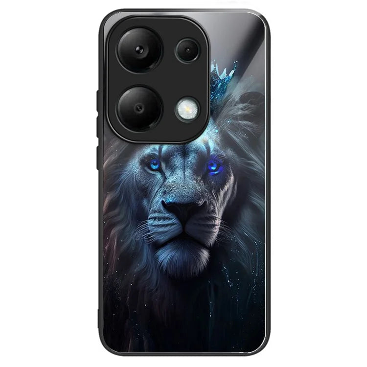 For Xiaomi Redmi Note 13 Pro 4G / Poco M6 Pro 4G Case Tempered Glass Pattern Phone Cover