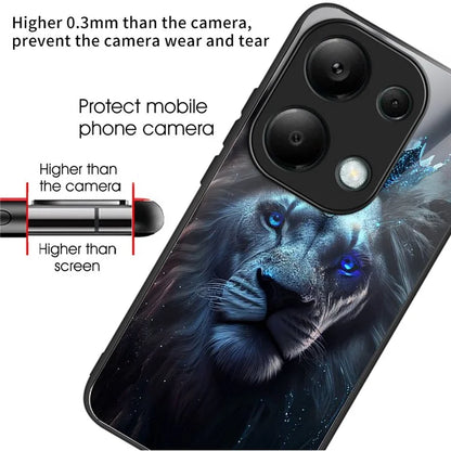 For Xiaomi Redmi Note 13 Pro 4G / Poco M6 Pro 4G Case Tempered Glass Pattern Phone Cover