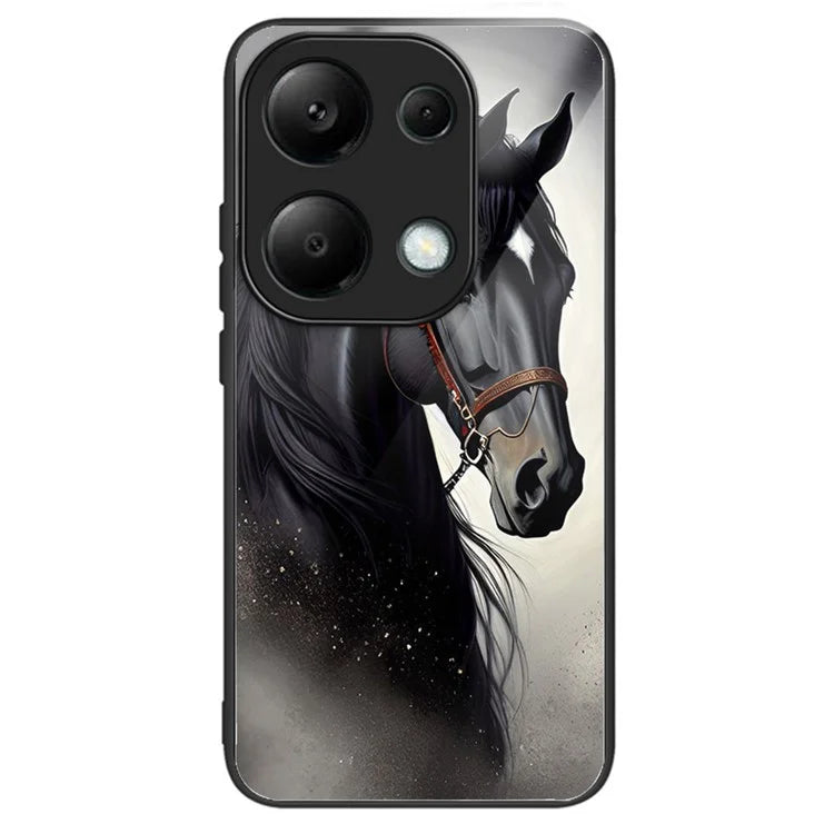 For Xiaomi Redmi Note 13 Pro 4G / Poco M6 Pro 4G Case Tempered Glass Pattern Phone Cover