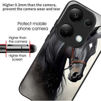 For Xiaomi Redmi Note 13 Pro 4G / Poco M6 Pro 4G Case Tempered Glass Pattern Phone Cover