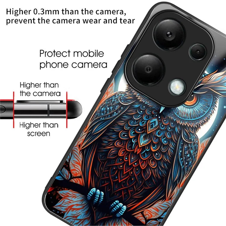 For Xiaomi Redmi Note 13 Pro 4G / Poco M6 Pro 4G Case Tempered Glass Pattern Phone Cover