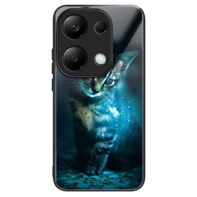 For Xiaomi Redmi Note 13 Pro 4G / Poco M6 Pro 4G Case Tempered Glass Pattern Phone Cover