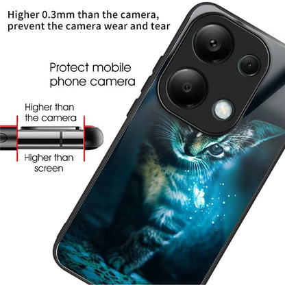 For Xiaomi Redmi Note 13 Pro 4G / Poco M6 Pro 4G Case Tempered Glass Pattern Phone Cover
