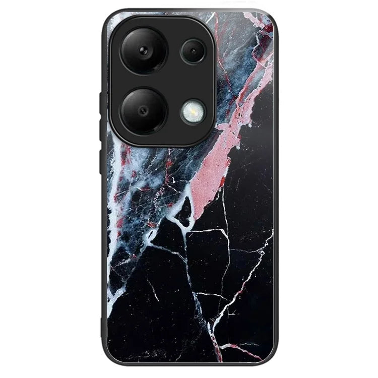 For Xiaomi Redmi Note 13 Pro 4G / Poco M6 Pro 4G Case Tempered Glass Pattern Phone Cover