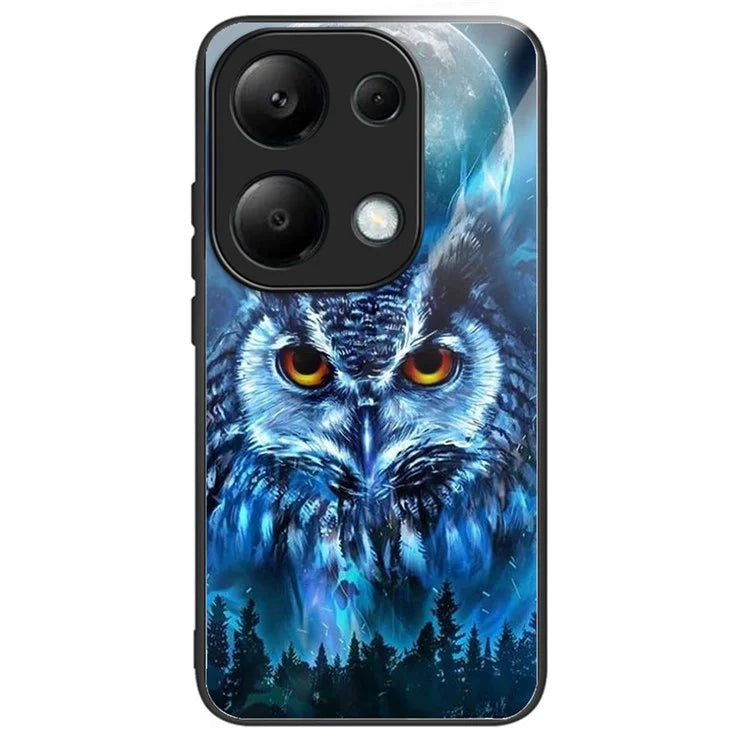 For Xiaomi Redmi Note 13 Pro 4G / Poco M6 Pro 4G Case Tempered Glass Pattern Phone Cover