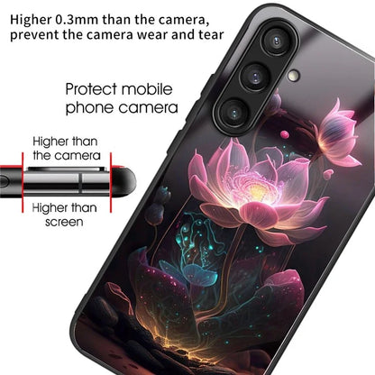 For Samsung Galaxy S24+ Case Tempered Glass+TPU Pattern Printing Phone Cover