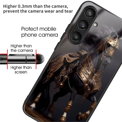 For Samsung Galaxy S24+ Case Tempered Glass+TPU Pattern Printing Phone Cover