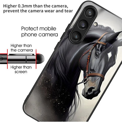 For Samsung Galaxy S24+ Case Tempered Glass+TPU Pattern Printing Phone Cover