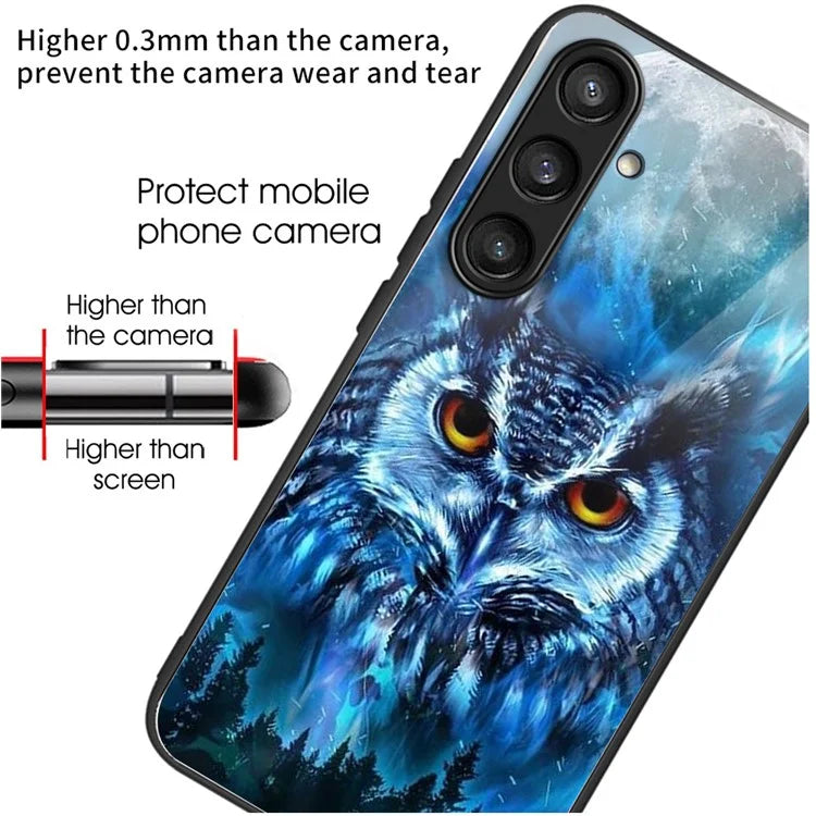 For Samsung Galaxy S24+ Case Tempered Glass+TPU Pattern Printing Phone Cover