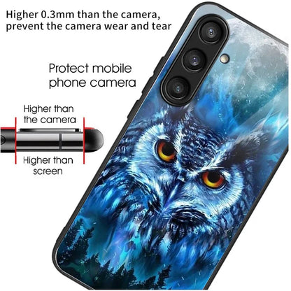 For Samsung Galaxy S24+ Case Tempered Glass+TPU Pattern Printing Phone Cover