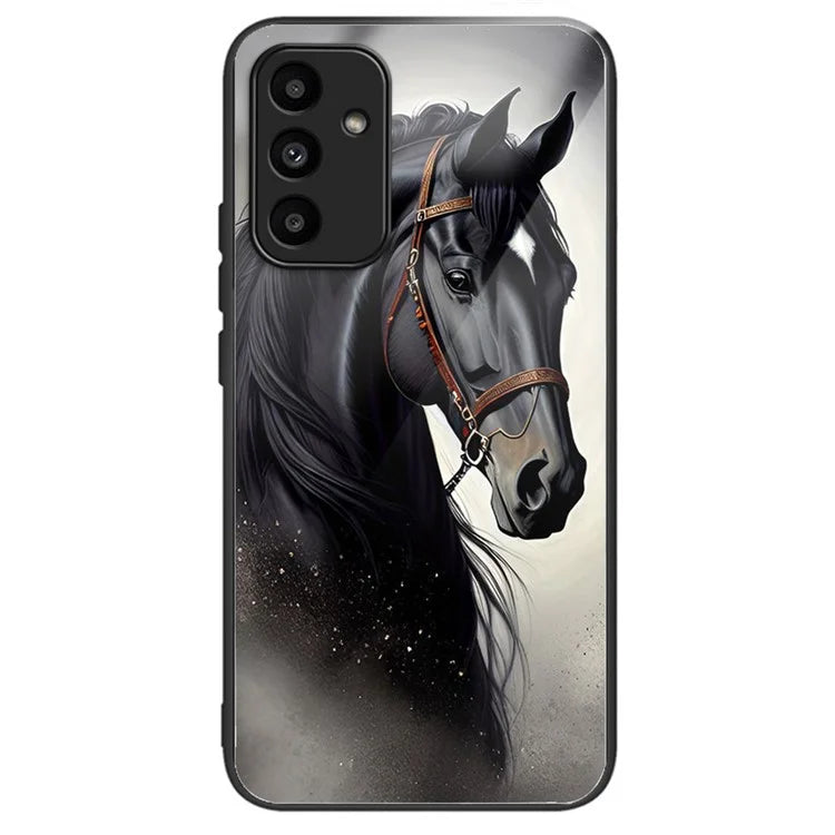 For Samsung Galaxy A15 4G / 5G TPU Phone Case Pattern Printed Tempered Glass Back Cover
