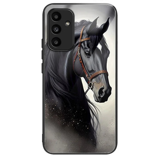 For Samsung Galaxy A15 4G / 5G TPU Phone Case Pattern Printed Tempered Glass Back Cover