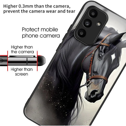 For Samsung Galaxy A15 4G / 5G TPU Phone Case Pattern Printed Tempered Glass Back Cover