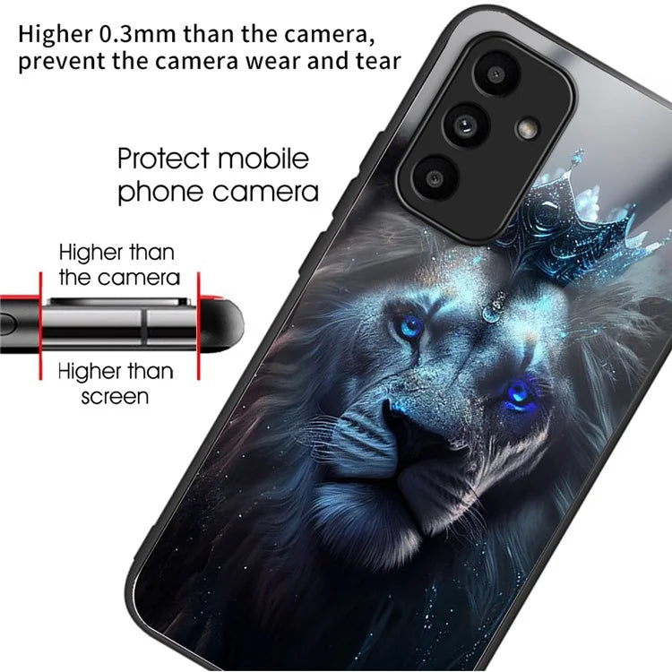 For Samsung Galaxy A15 4G / 5G TPU Phone Case Pattern Printed Tempered Glass Back Cover