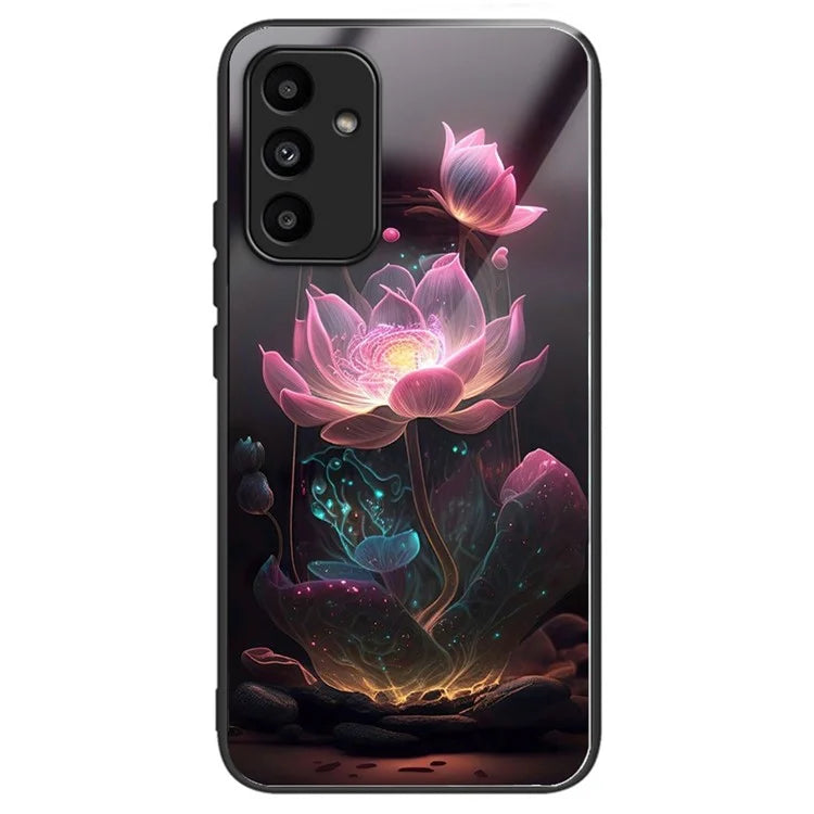 For Samsung Galaxy A15 4G / 5G TPU Phone Case Pattern Printed Tempered Glass Back Cover