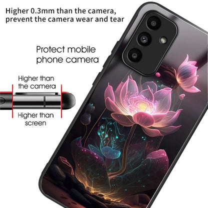 For Samsung Galaxy A15 4G / 5G TPU Phone Case Pattern Printed Tempered Glass Back Cover