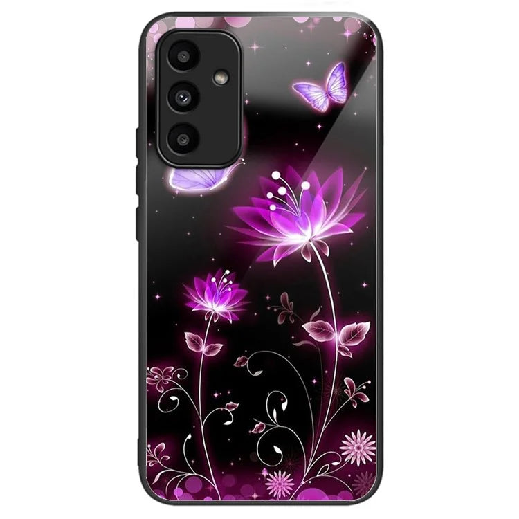 For Samsung Galaxy A15 4G / 5G TPU Phone Case Pattern Printed Tempered Glass Back Cover