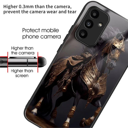 For Samsung Galaxy A15 4G / 5G TPU Phone Case Pattern Printed Tempered Glass Back Cover