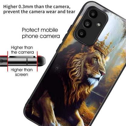 For Samsung Galaxy A15 4G / 5G TPU Phone Case Pattern Printed Tempered Glass Back Cover