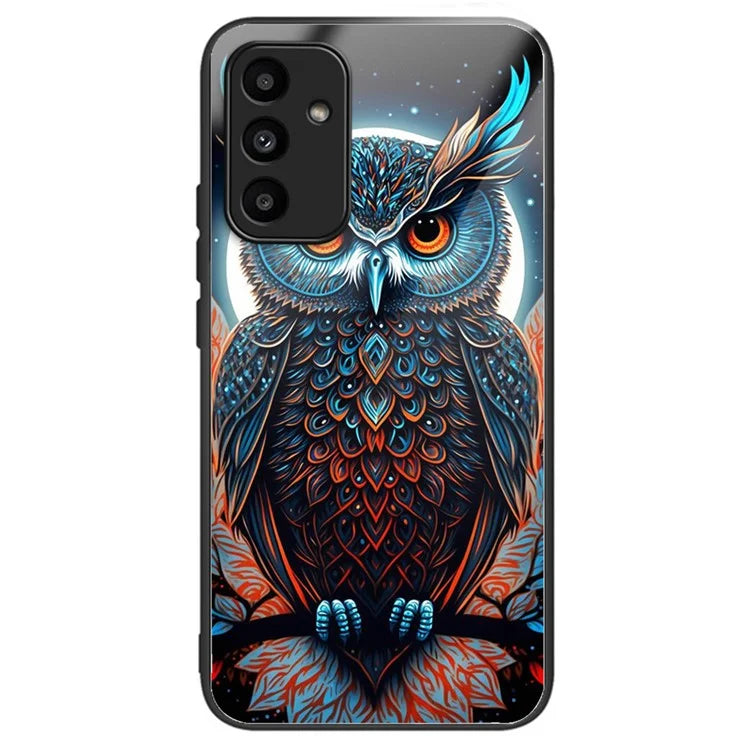 For Samsung Galaxy A15 4G / 5G TPU Phone Case Pattern Printed Tempered Glass Back Cover