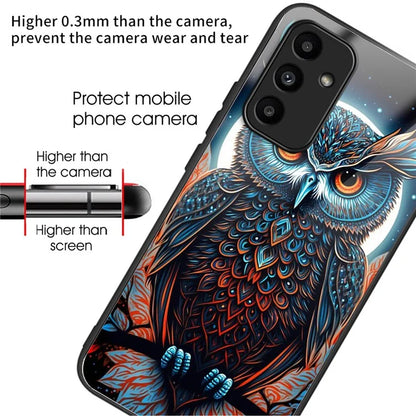 For Samsung Galaxy A15 4G / 5G TPU Phone Case Pattern Printed Tempered Glass Back Cover