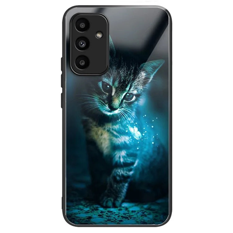 For Samsung Galaxy A15 4G / 5G TPU Phone Case Pattern Printed Tempered Glass Back Cover