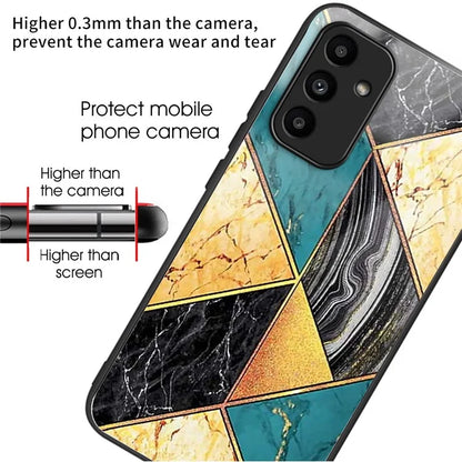 For Samsung Galaxy A15 4G / 5G TPU Phone Case Pattern Printed Tempered Glass Back Cover