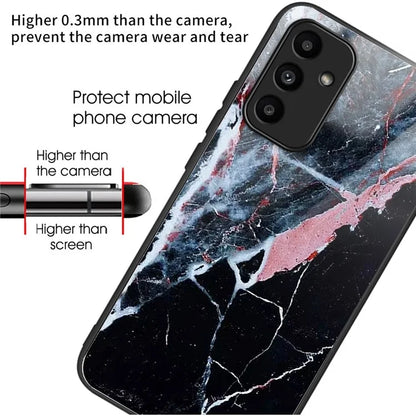 For Samsung Galaxy A15 4G / 5G TPU Phone Case Pattern Printed Tempered Glass Back Cover
