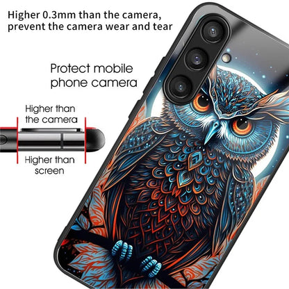 For Samsung Galaxy S24 Case Tempered Glass+TPU Personalized Patterns Phone Cover