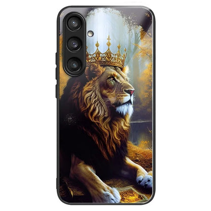 For Samsung Galaxy S24 Case Tempered Glass+TPU Personalized Patterns Phone Cover