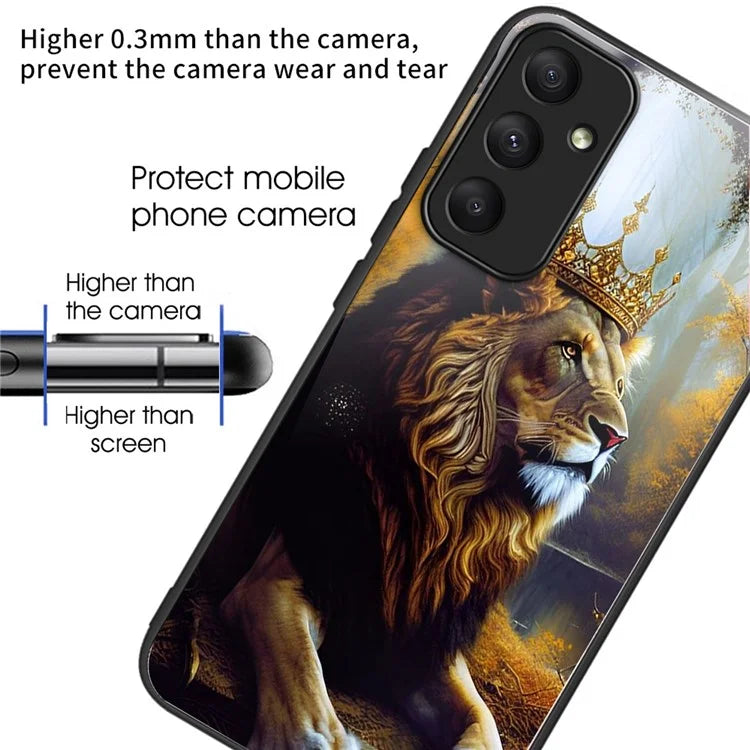 For Samsung Galaxy A35 5G Phone Case Pattern Printing Tempered Glass TPU Cover