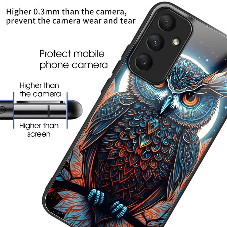 For Samsung Galaxy A35 5G Phone Case Pattern Printing Tempered Glass TPU Cover