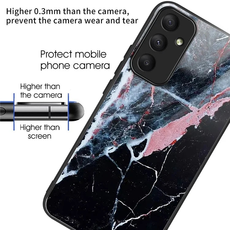 For Samsung Galaxy A35 5G Phone Case Pattern Printing Tempered Glass TPU Cover