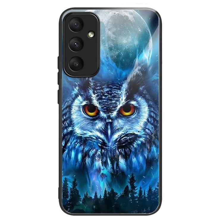 For Samsung Galaxy A35 5G Phone Case Pattern Printing Tempered Glass TPU Cover