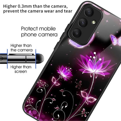For Samsung Galaxy A35 5G Phone Case Pattern Printing Tempered Glass TPU Cover