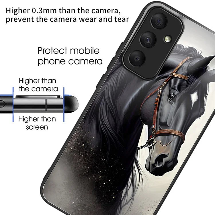 For Samsung Galaxy A35 5G Phone Case Pattern Printing Tempered Glass TPU Cover
