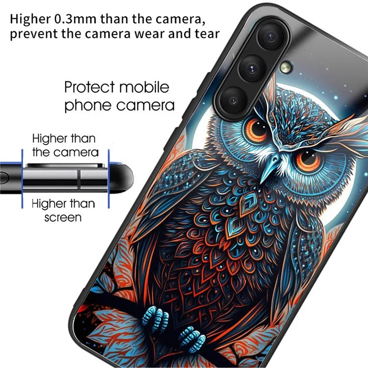 For Samsung Galaxy A24 4G (162.1 x 77.6 x 8.3mm) Case Tempered Glass Pattern Camera Lens Protection Phone Cover