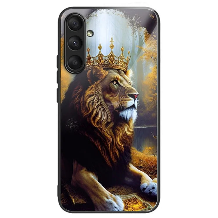 For Samsung Galaxy A24 4G (162.1 x 77.6 x 8.3mm) Case Tempered Glass Pattern Camera Lens Protection Phone Cover
