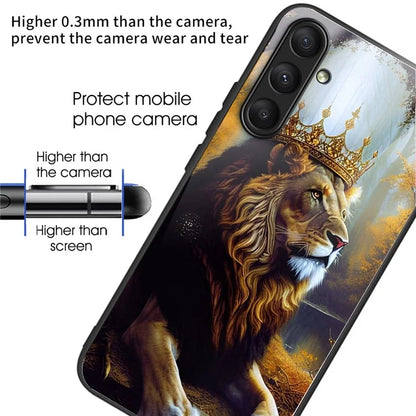 For Samsung Galaxy A24 4G (162.1 x 77.6 x 8.3mm) Case Tempered Glass Pattern Camera Lens Protection Phone Cover