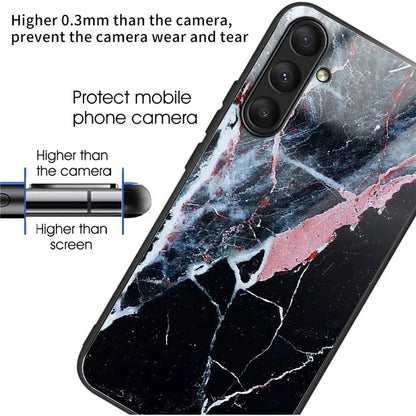 For Samsung Galaxy A24 4G (162.1 x 77.6 x 8.3mm) Case Tempered Glass Pattern Camera Lens Protection Phone Cover