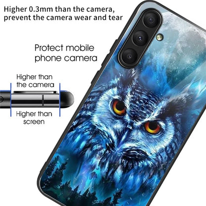 For Samsung Galaxy A24 4G (162.1 x 77.6 x 8.3mm) Case Tempered Glass Pattern Camera Lens Protection Phone Cover