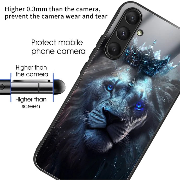 For Samsung Galaxy A24 4G (162.1 x 77.6 x 8.3mm) Case Tempered Glass Pattern Camera Lens Protection Phone Cover